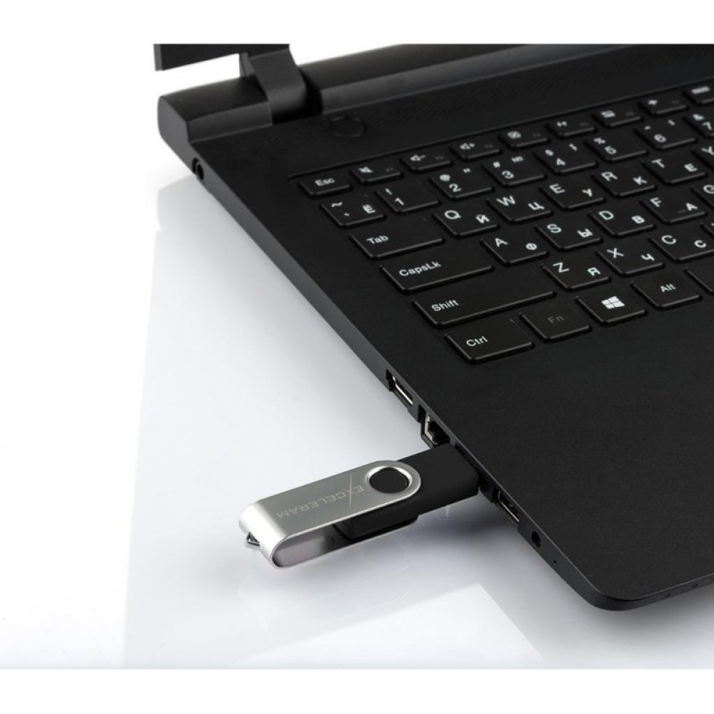 USB флеш накопитель eXceleram 64GB P1 Series Silver/Black USB 3.1 Gen 1 (EXP1U3SIB64)