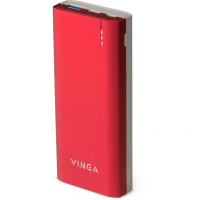 Батарея універсальна Vinga 10000 mAh soft touch red (BTPB3810QCROR)