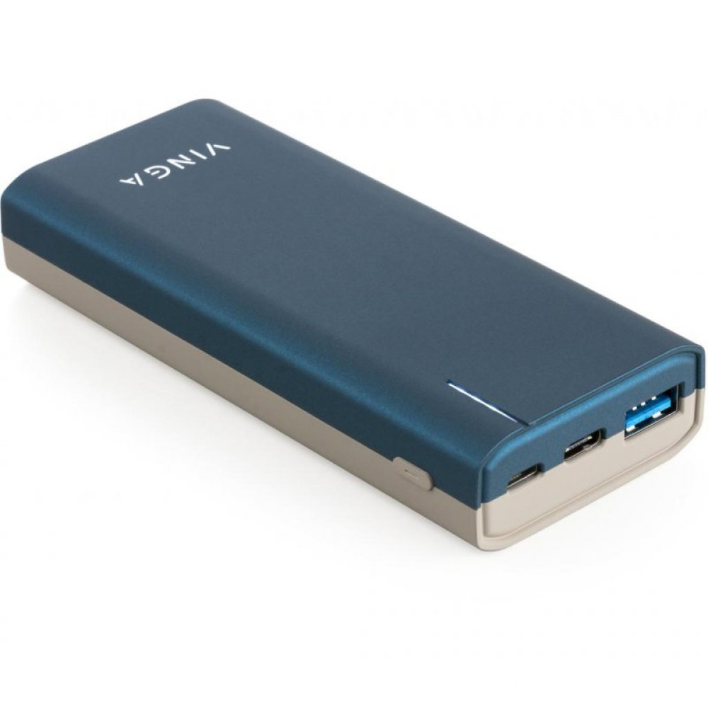 Батарея универсальная Vinga 10000 mAh soft touch blue (BTPB3810QCROBL)