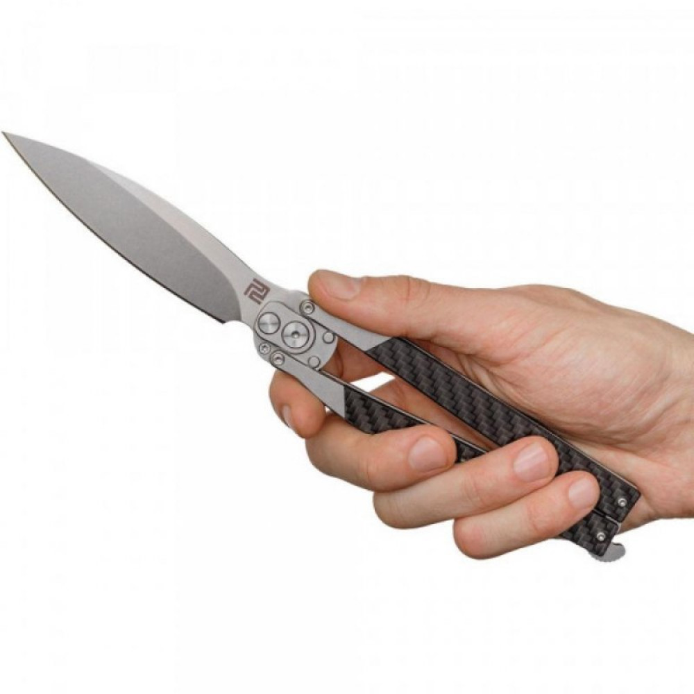 Ніж Artisan Kinetic Balisong, D2, CF (1823PL-CF)