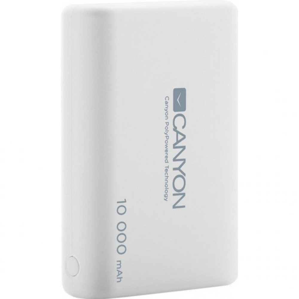 Батарея универсальная CANYON 10000mAh, Input 5V/2.1A, Output 5V/2.1A(Max), White (CNS-CPBP10W)