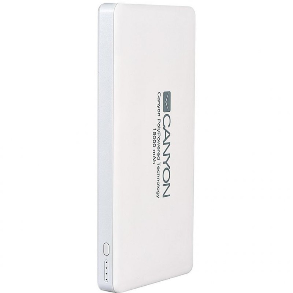 Батарея универсальная CANYON 15000mAh, Input 5V/2A, Output 5V/2A(Max), White (CNS-TPBP15W)