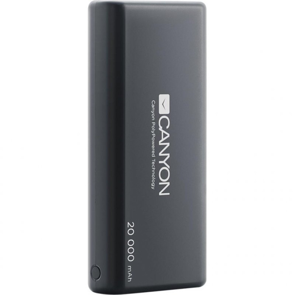 Батарея универсальная CANYON 20000mAh, Input 5V/2.1A, Output 5V/2.1A(Max), Black (CNS-CPBP20B)