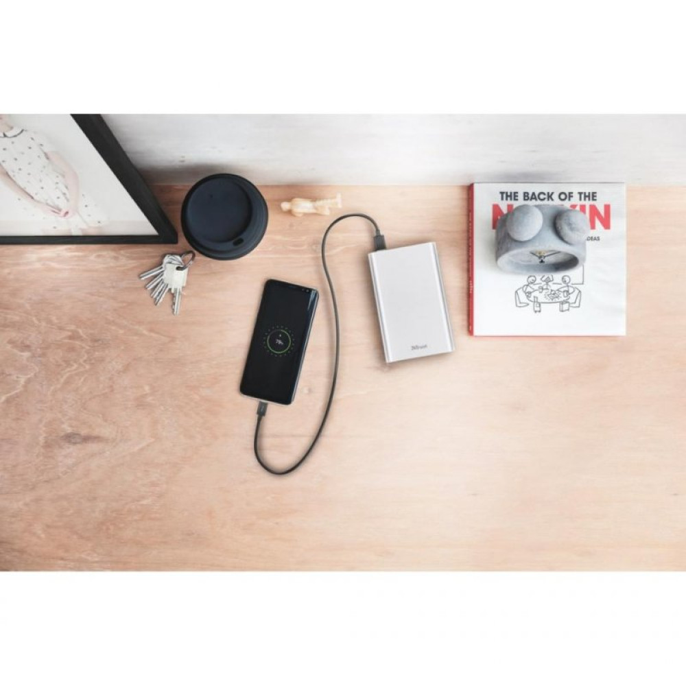Батарея універсальна Trust Ula Thin Metal Powerbank 8000 mAh Silver (22822_TRUST)