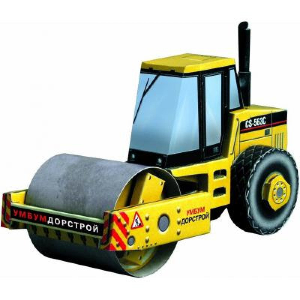 Сборная модель Умная бумага Дорожный каток серии Специальная техника (56)