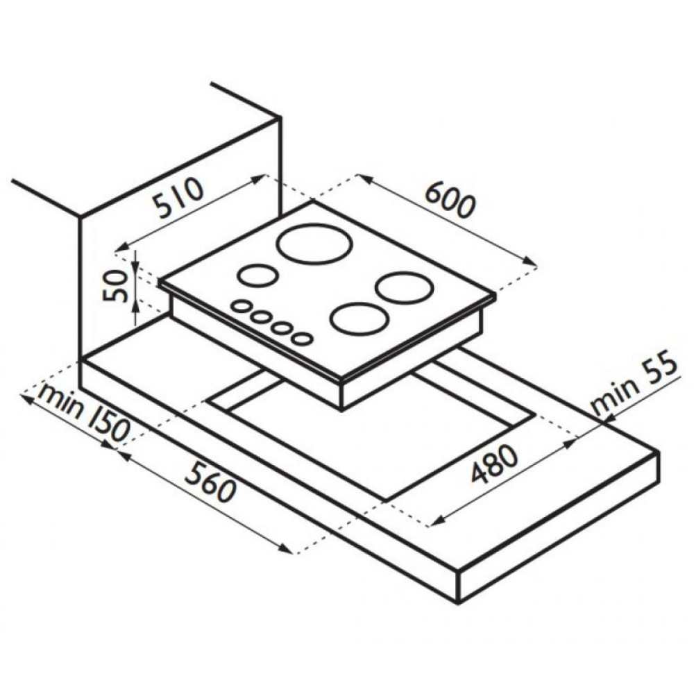 Варочная поверхность ARDESIA F 64 GTW