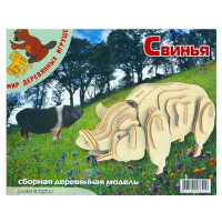 Збірна модель Мир деревянных игрушек Свинья (М012)