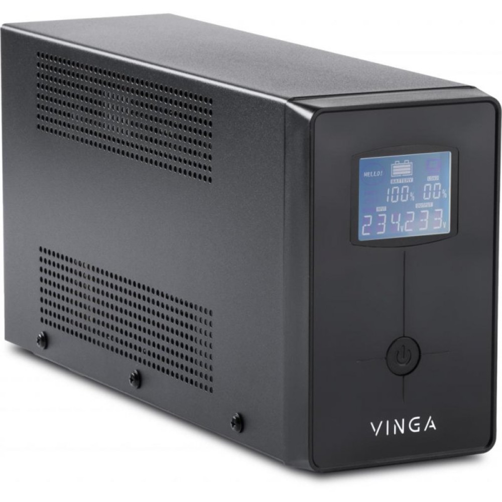 Источник бесперебойного питания Vinga LCD 600VA metal case (VPC-600M)