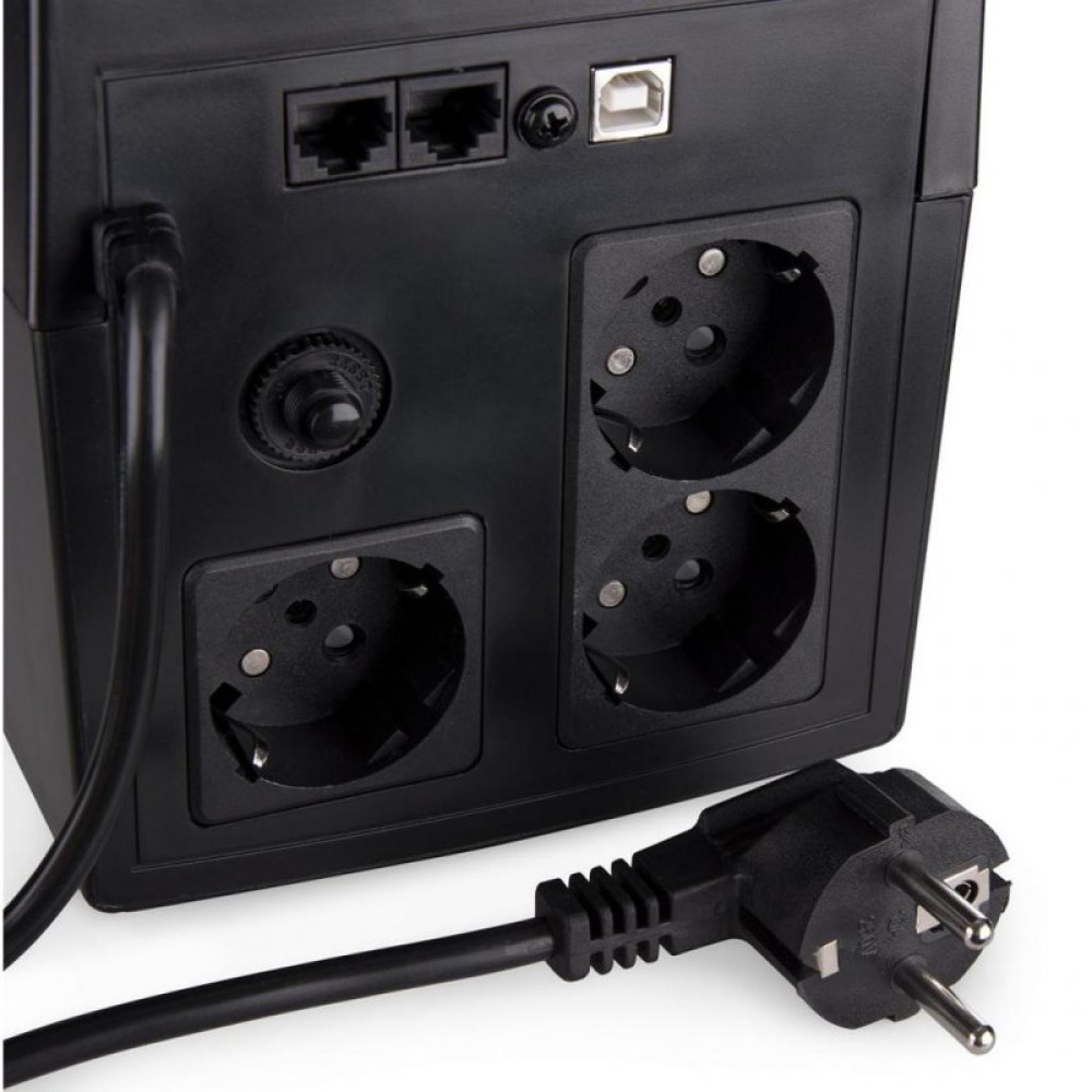 Источник бесперебойного питания Vinga LED 1500VA plastic case with USB+RJ11 (VPE-1500PU)