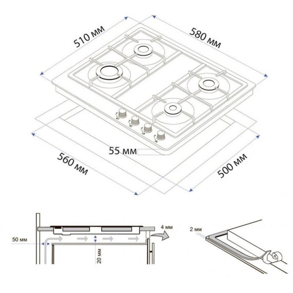 Варочна поверхня Minola MGM 61421 WH