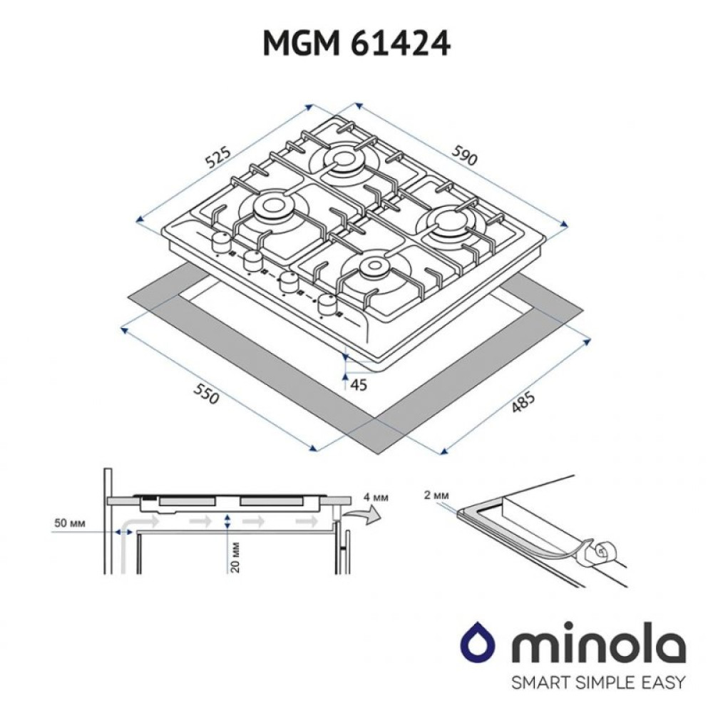 Варочная поверхность MINOLA MGM 61424 BL