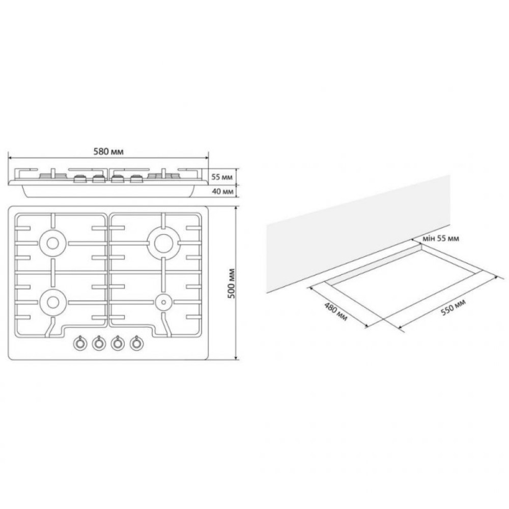 Варочная поверхность ELEYUS GRACIA 60 BG+RB C
