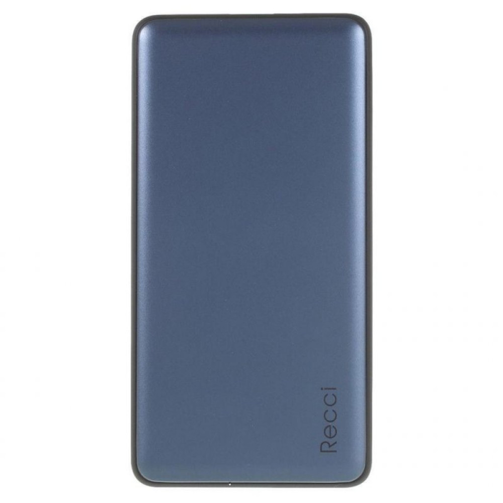Батарея універсальна Recci Lustre 10000mAh blue с беспроводной зарядкой (378876)
