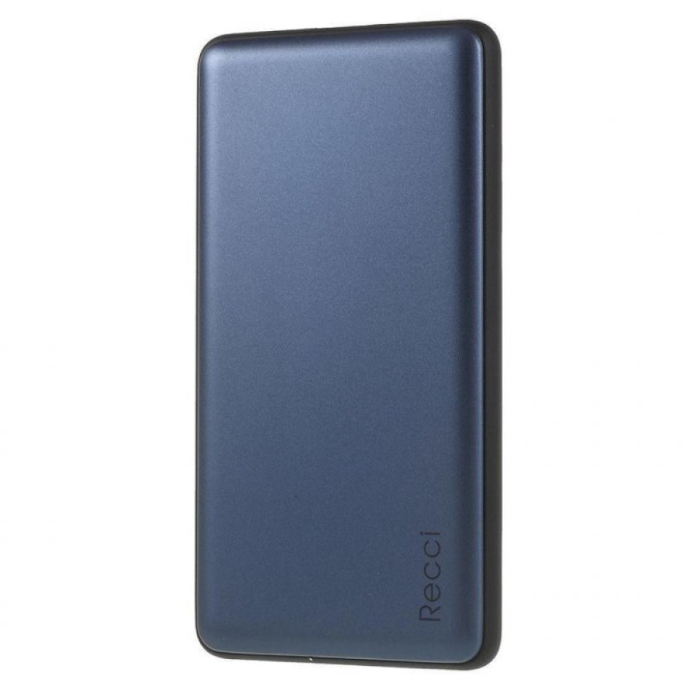 Батарея універсальна Recci Lustre 10000mAh blue с беспроводной зарядкой (378876)