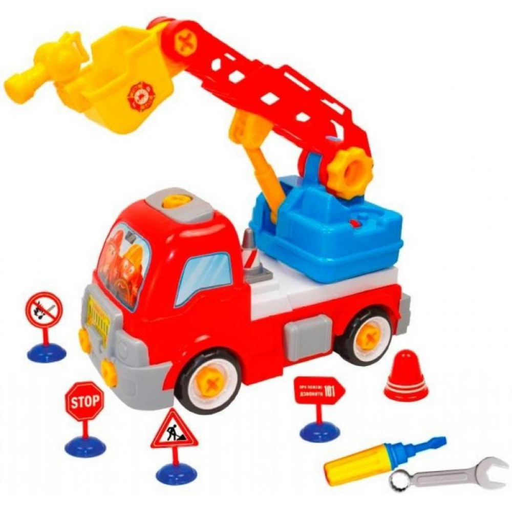 Конструктор BeBeLino Пожарная машина с дорожными знаками (58013)