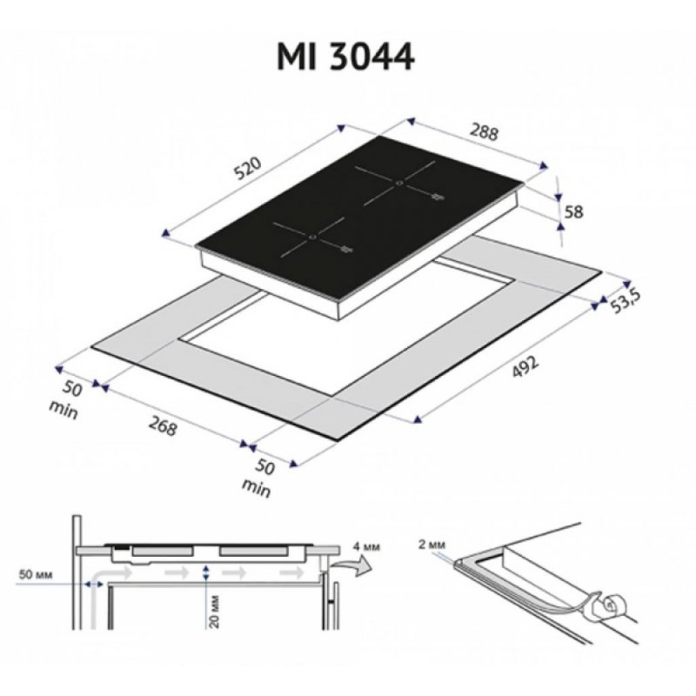 Варочная поверхность MINOLA MI 3044 GOLD