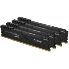 Модуль памяти для компьютера DDR4 64GB (4x16GB) 2666 MHz HyperX Fury Black Kingston Fury (ex.HyperX) (HX426C16FB3K4/64)
