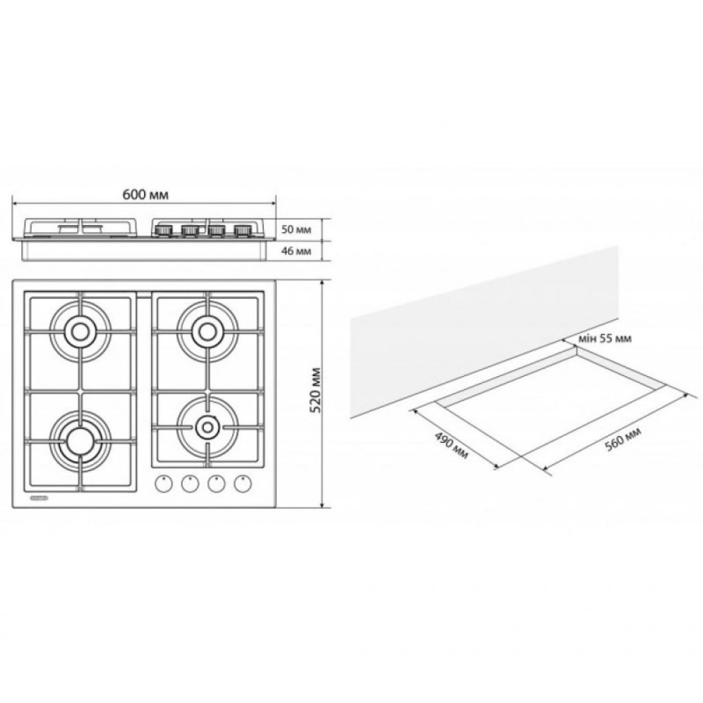 Варочна поверхня Eleyus VITA 60 WH CF