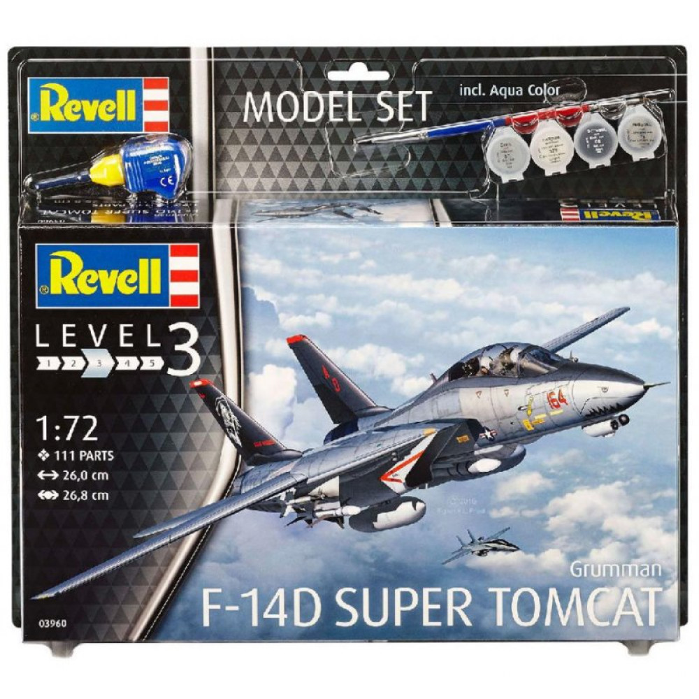 Сборная модель Revell Истребитель F-14D Томкэт уровень 3, 1:72 (RVL-63960) Сборная модель Revell Истребитель F-14D Томкэт уровень 3, 1:72 (RVL-63960)