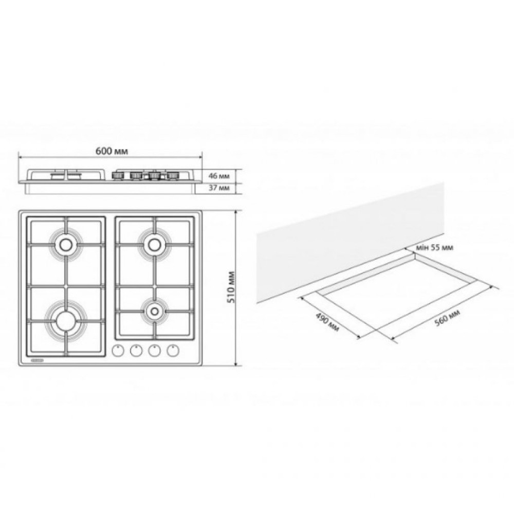 Варочна поверхня Eleyus SILVA 60 BG+RB C (SILVA60BG+RBC)
