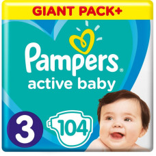 Подгузник Pampers Active Baby Midi Размер 3 (6-10 кг), 104 шт. (8001090950215) Подгузник Pampers Active Baby Midi Размер 3 (6-10 кг), 104 шт. (8001090950215)