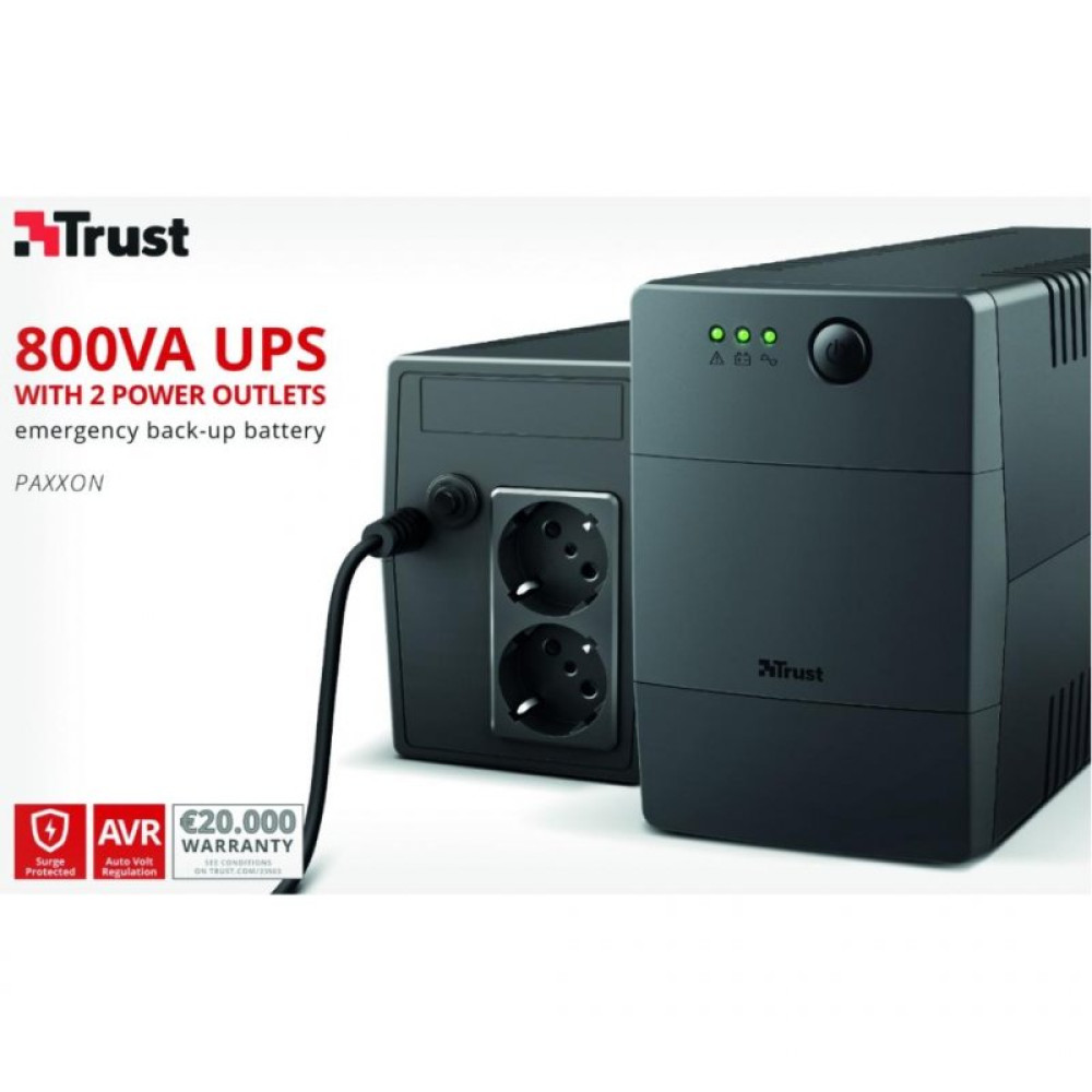 Источник бесперебойного питания Trust UPS Paxxon 800VA UPS 2 Outlets (23503_TRUST)
