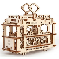 Конструктор Ugears механический Трамвай с рельсами (70008)