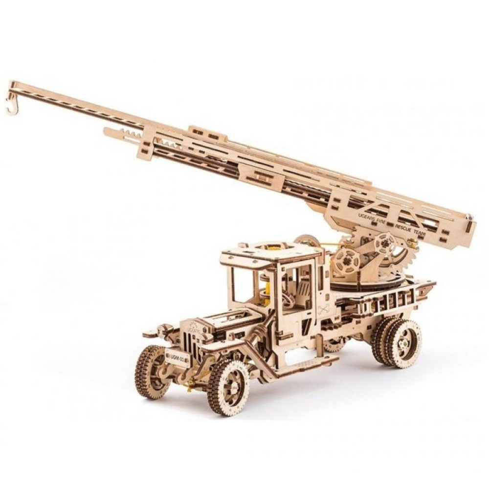 Конструктор Ugears механічний Вантажівка Пожежна драбина (70022)