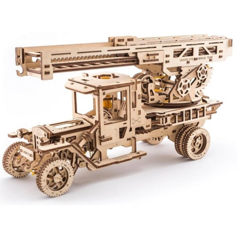 Конструктор Ugears механічний Вантажівка Пожежна драбина (70022)