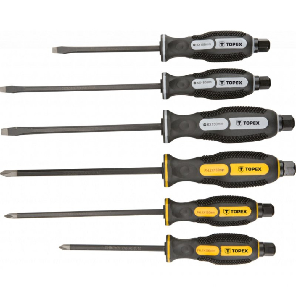 Отвертка Topex ударная, набор 6 шт.*1 уп. (39D506)