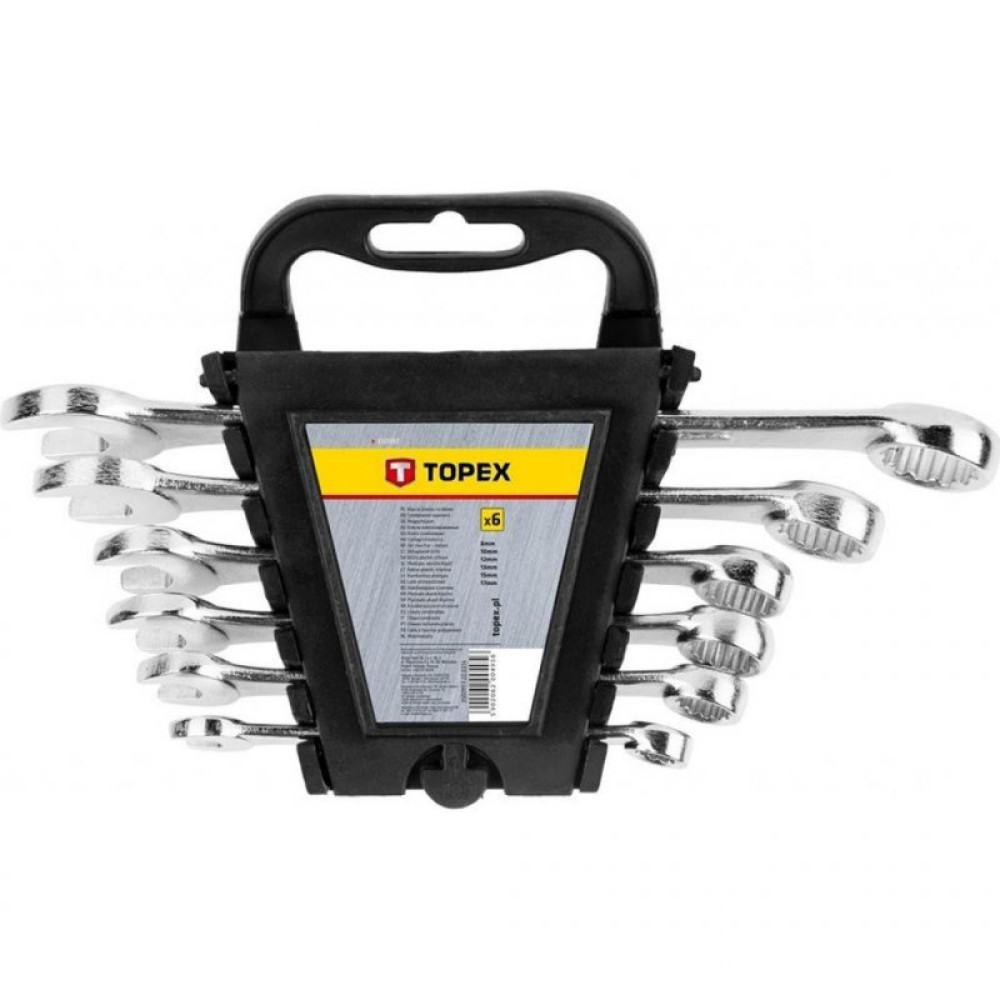 Набір інструментів Topex ключей комбинированных 8-17 мм, 6 шт. (35D397)