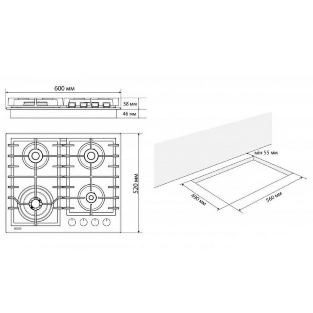Варочная поверхность ELEYUS LORA 60 BL CTF
