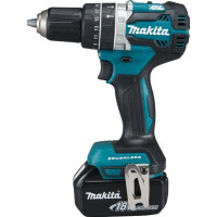 Шуруповерт Makita дрель-шуруповерт с ударом LXT, 18В, 5Аг х 2шт, DC18RC, кейс, (DHP484RTE)