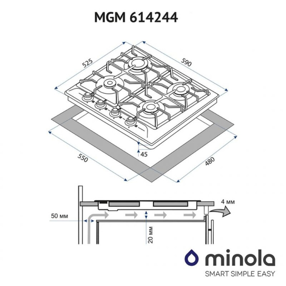 Варочная поверхность MINOLA MGM 614244 BL