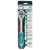 Набір інструментів Total головок торцевых, трещетка, 12 предм. (THT141121)