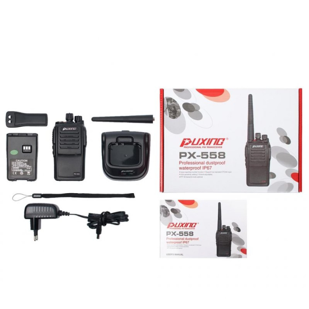 Портативна рація Puxing PX-558 (400-470MHz) IP67 1600mah LiIon (PX-558_UHF 1600mah)
