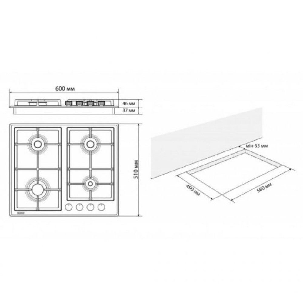 Варочна поверхня Eleyus NIKA 60 BG CF (NIKA60BGCF)