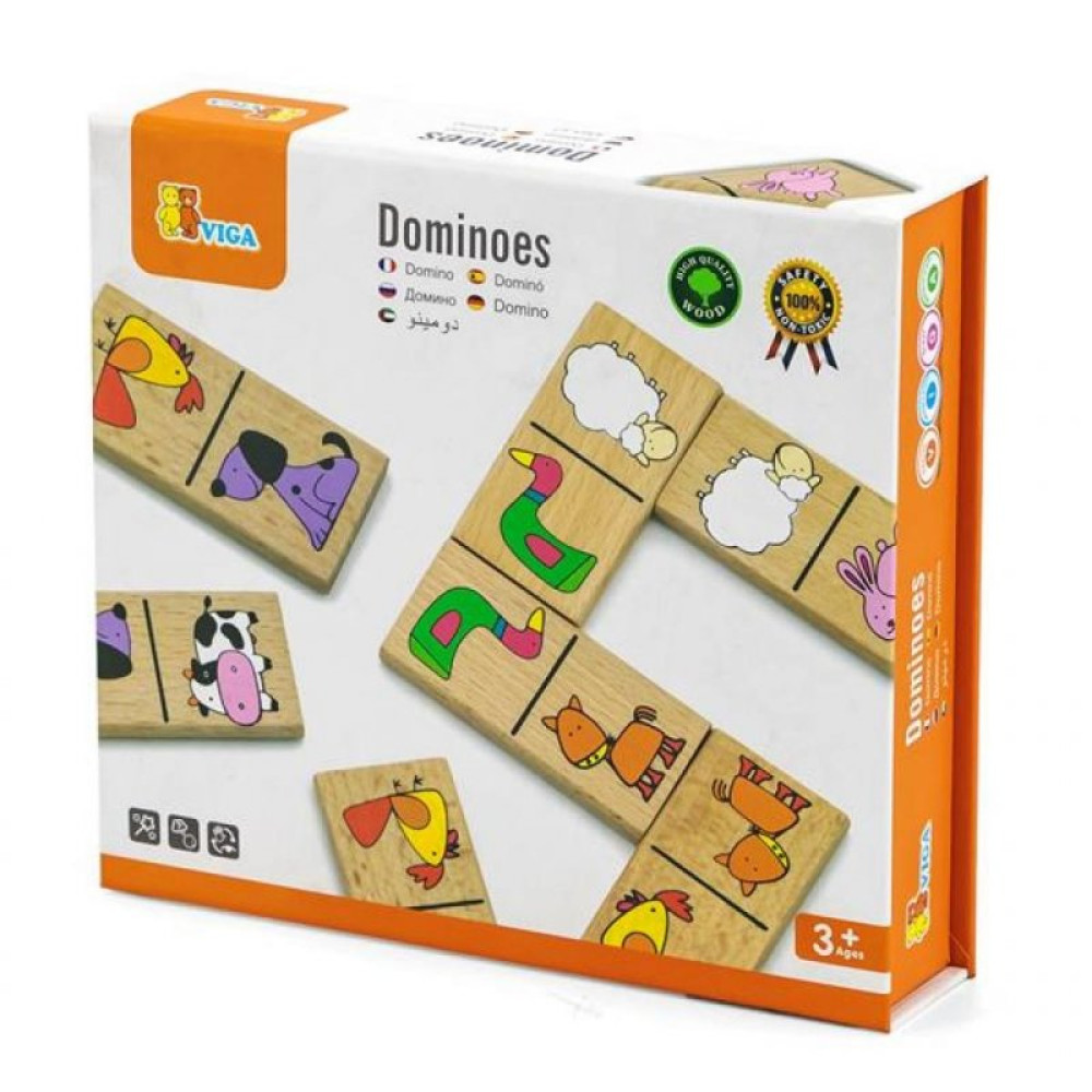 Настільна гра Viga Toys Доміно з звірятами (59622)