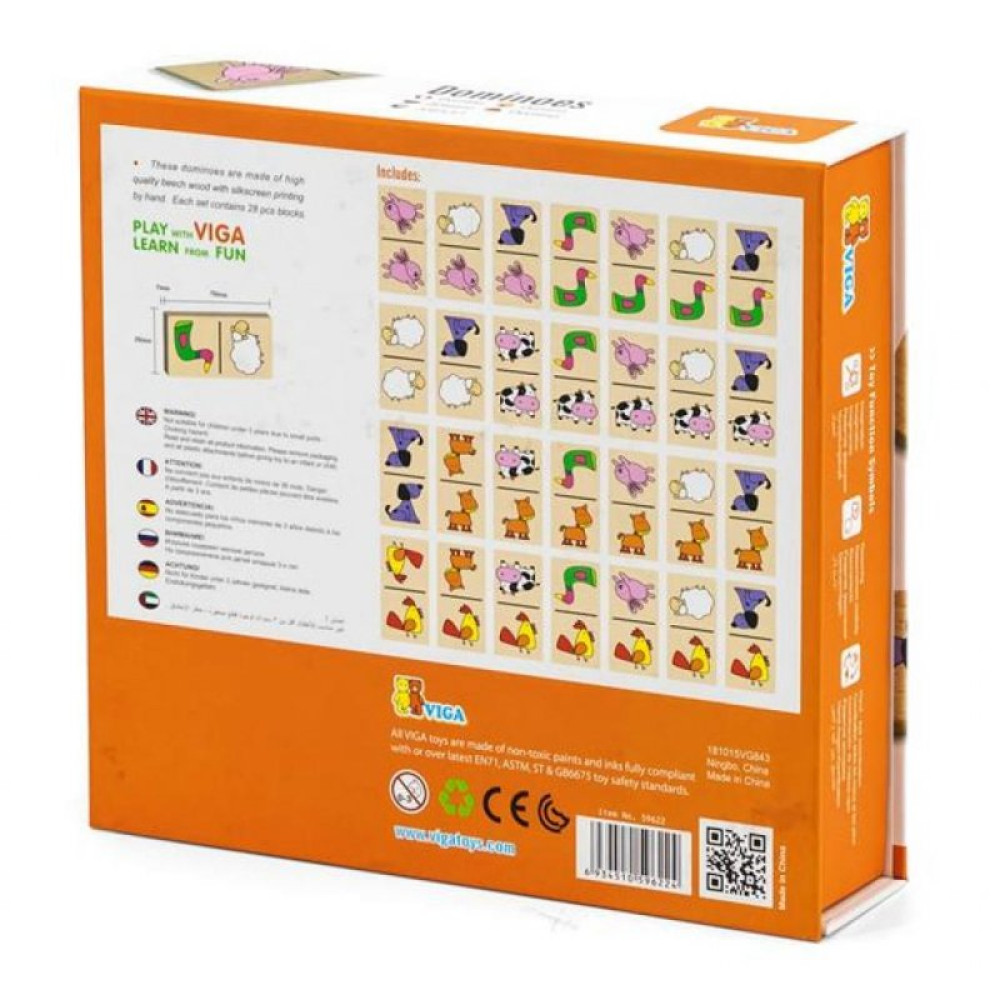 Настільна гра Viga Toys Доміно з звірятами (59622)