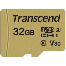 Карта памяти Transcend 32GB microSDHC class 10 UHS-I U3 V30 (TS32GUSD500S)