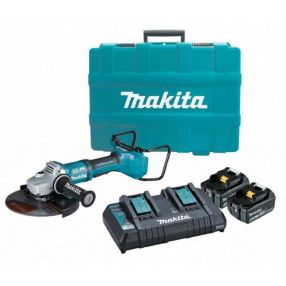 Шліфувальна машина Makita LXT, 18В + 5Аг х 2шт, DC18RD, 230мм (DGA900PT2)