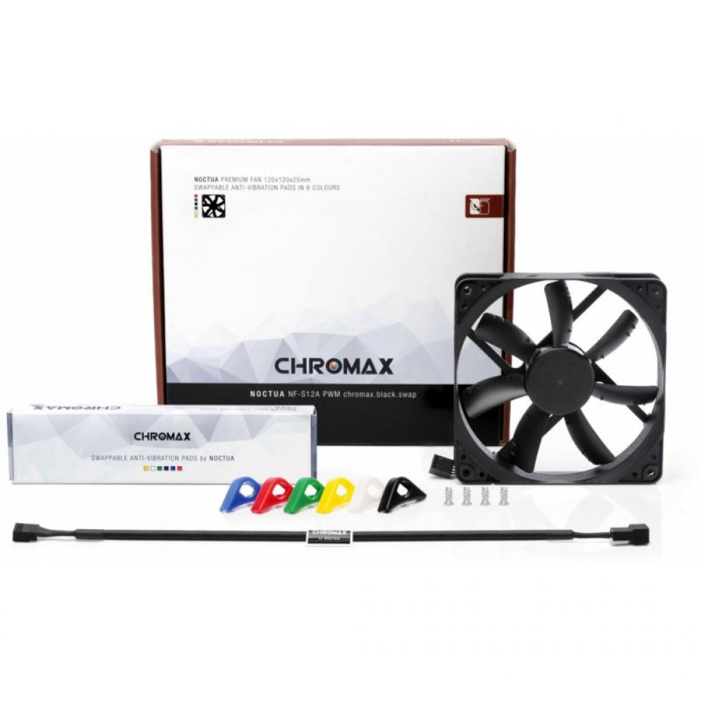 Кулер до корпусу Noctua NF-S12A PWM CHROMAX.BLACK.SWAP