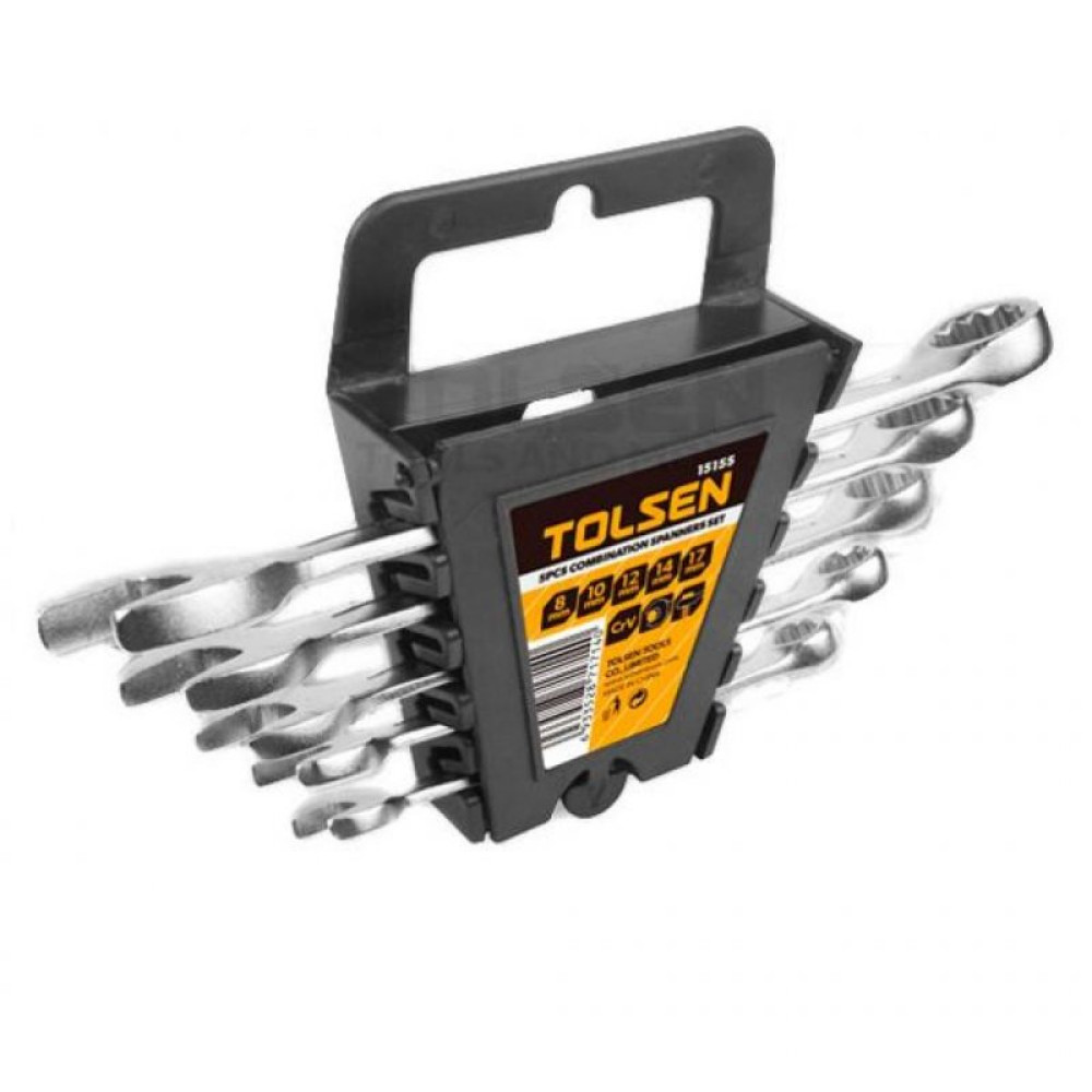 Набір інструментів Tolsen комбінованих ключів 5 шт в чохлі 8-10-12-14-17 мм (15155)