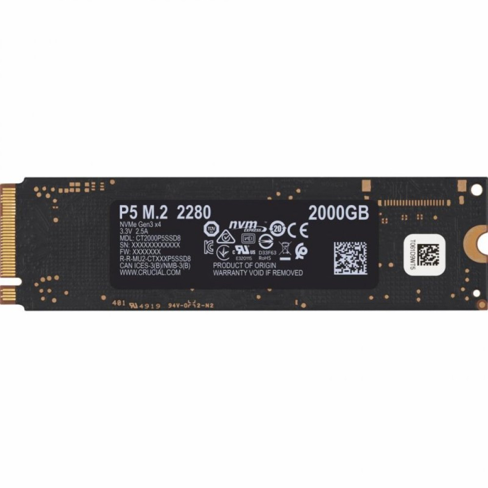 Накопитель SSD M.2 2280 2TB MICRON (CT2000P5SSD8)