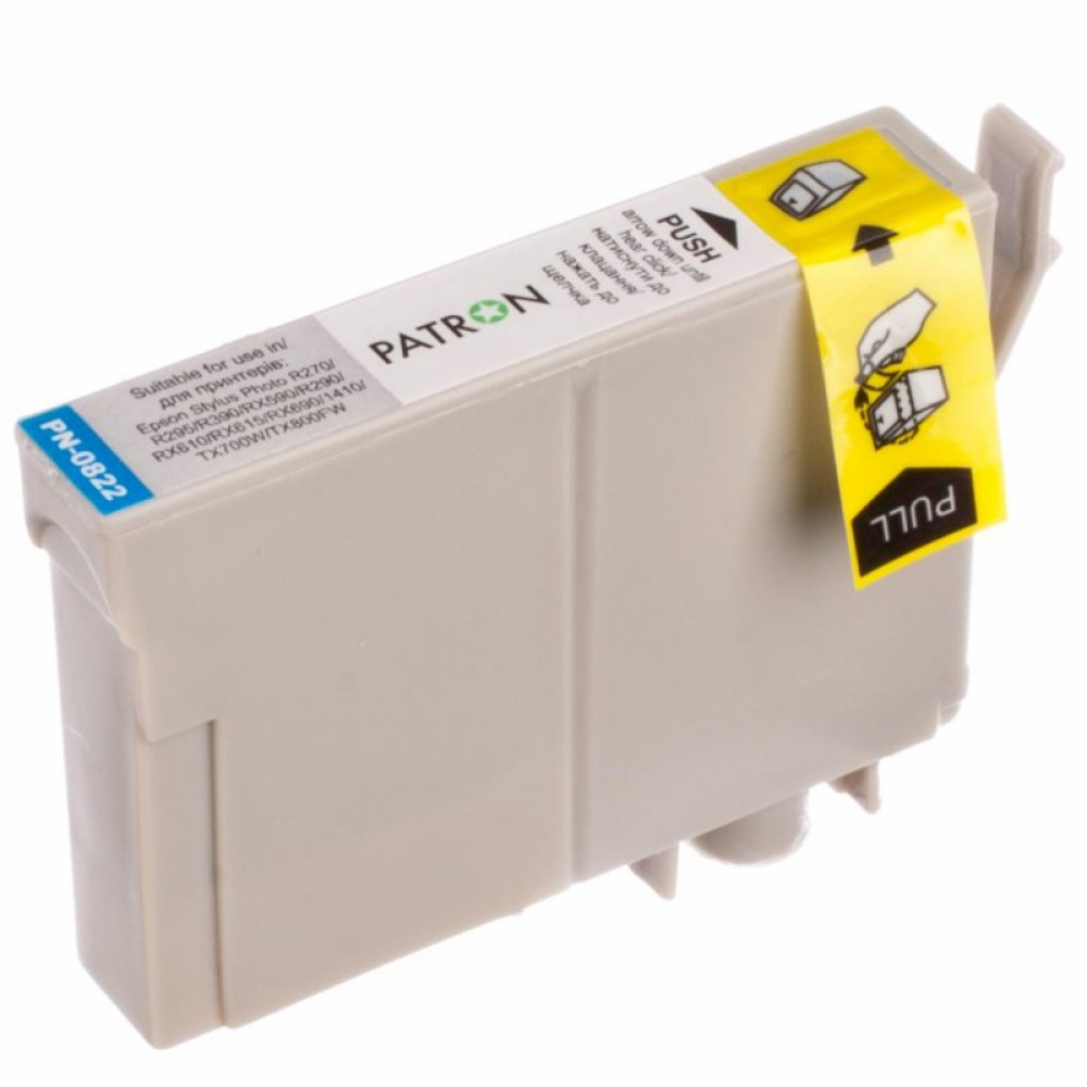 Картридж PATRON для EPSON R270/290/390/RX590 CYAN (PN-0822) (CI-EPS-T08124-C3-PN)