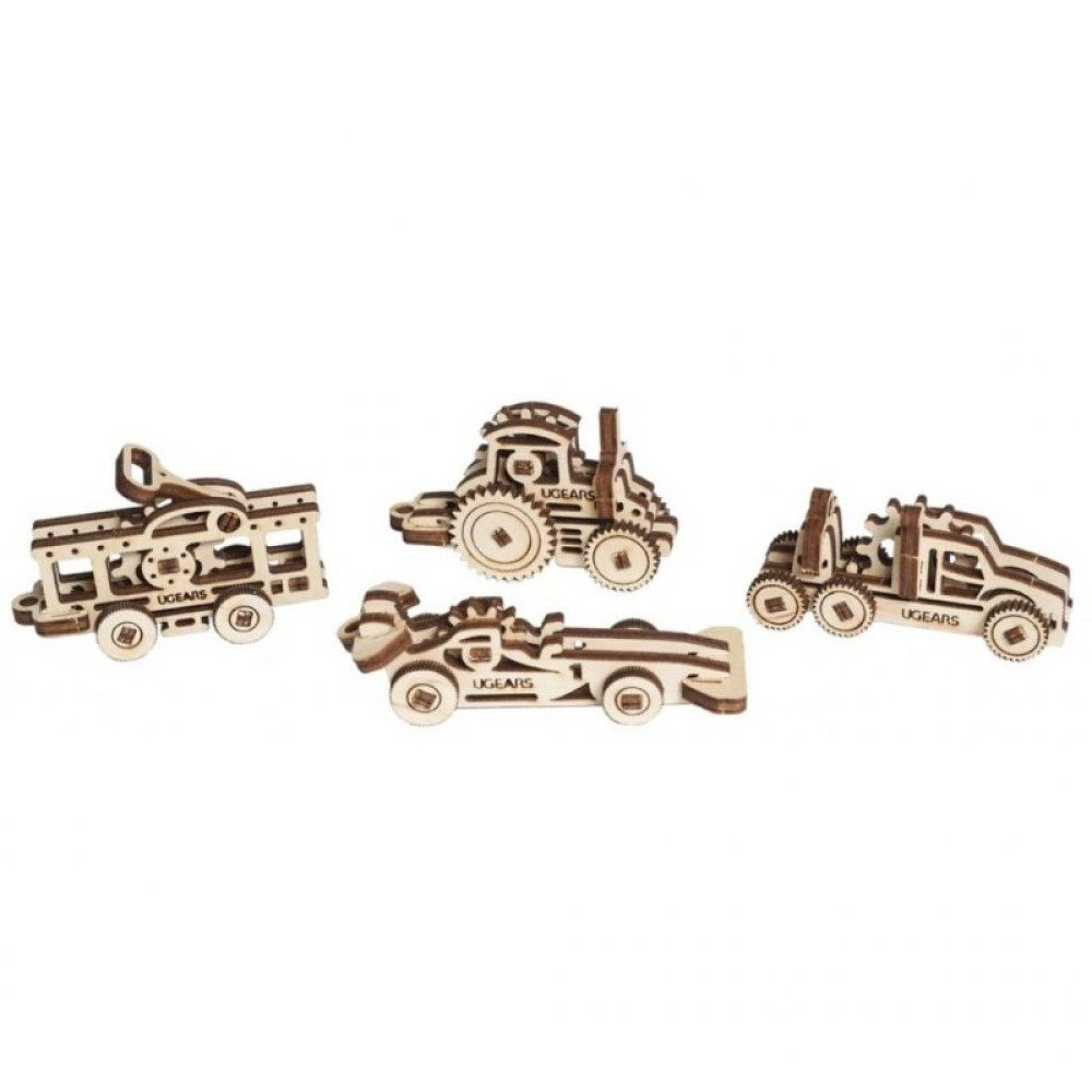Конструктор Ugears Gears Фиджет Транспорт Набор 4 шт (70033) Конструктор Ugears Gears Фиджет Транспорт Набор 4 шт (70033)
