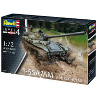 Сборная модель Revell Танк Т-55А/АМ с колейным минным тралом КМТ-6. Масштаб 1:72 (RVL-03328)