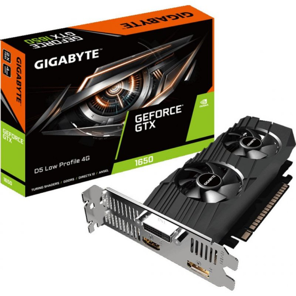 Відеокарта GIGABYTE GeForce GTX1650 4096Mb LP (GV-N1650D5-4GL)