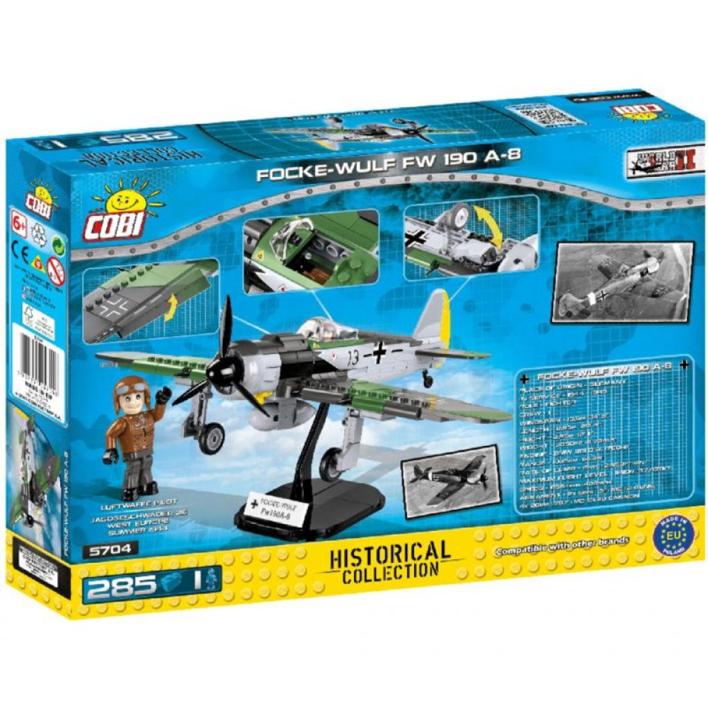 Конструктор Cobi Истребитель Focke-Wulf FW-190 285 деталей (COBI-5704)
