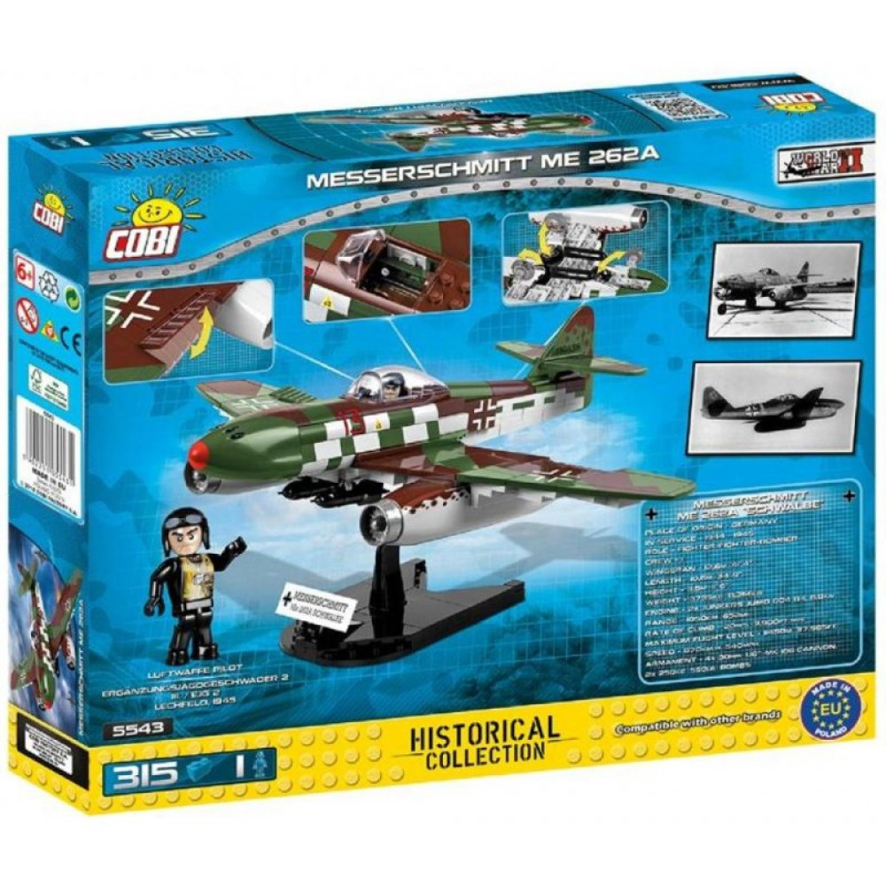 Конструктор Cobi Истребитель-бомбардировщик Мессершмитт Ме.262, 315 деталей (COBI-5543)